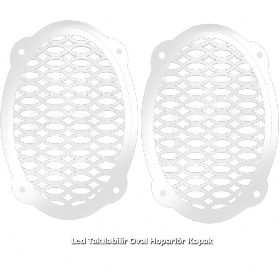 Renkli Hoparlör Kapak Oval Led Takılabilir 2adet Poke PK-5880