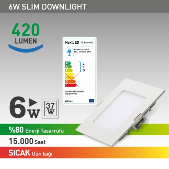 NextLED Sıva Altı LED Kare 6W Sıcak  