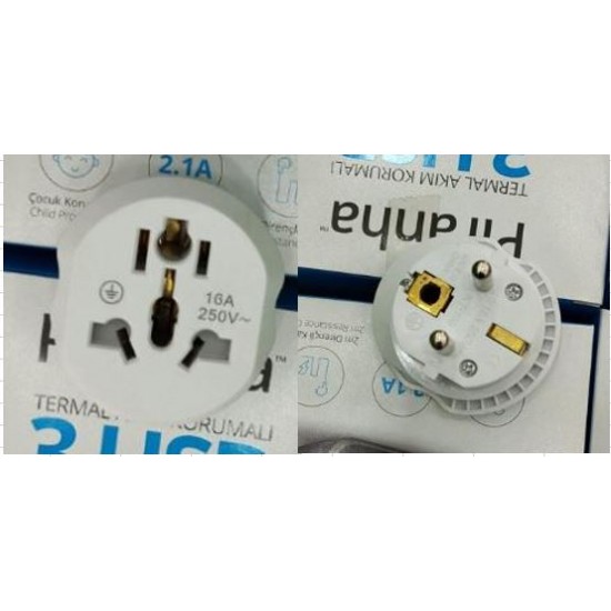 AMERİKAN İNGİLİZ FİŞ ADAPTÖR ÇEVİRİCİ 16A 250V NK-605K