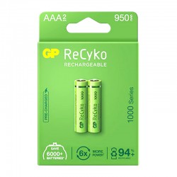 GP RECYKO 950 MAH R03 AAA ŞARJLI 2Lİ PİL GP100AAAHCE-2EB2 (GPRHC103E000)