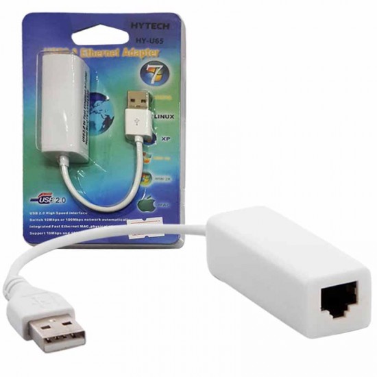 HYTECH HY-U65 USB 2.0 TO RJ45 WİN10 UYUMLU ETHERNET ÇEVİRİCİ