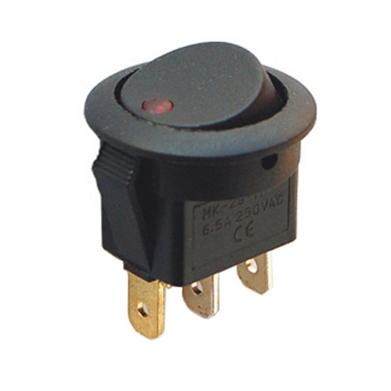 IC-132 YUVARLAK NOKTA IŞIKLI ON-OFF 3 PIN 220 VOLT ANAHTAR