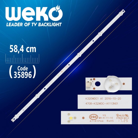 K320WDC1 A1 4708-K32WDC-A1113N01 - 6 LEDLİ  58.4 CM (WK-1358) 6V