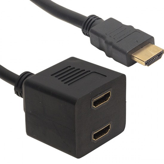 POWERMASTER HDMI ERKEK-HDMI DİŞİ X 2 ADAPTÖR HDMI ÇOKLAYICI 30 CM KABLO