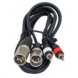 POWERMASTER PM-17973 2 XLR DİŞİ 2 RCA ERKEK 3 METRE KABLO