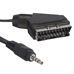 Uydu Alıcısı AV Kablo 3.5 Mm Stereo Erkek-Scart Kablo 1.2 Metre Kısa Jack (Tivibu İçin)